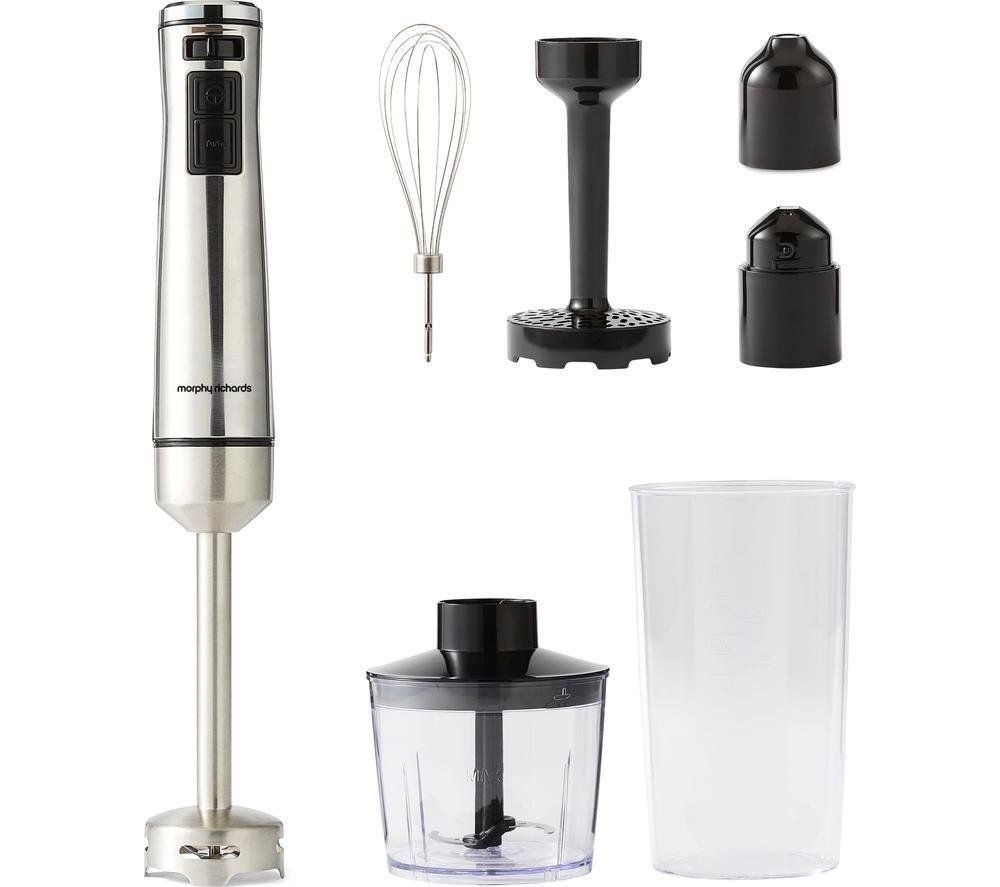 MORPHY RICHARDS Hand Blender Set - Silver, Silver/Grey - Image 1