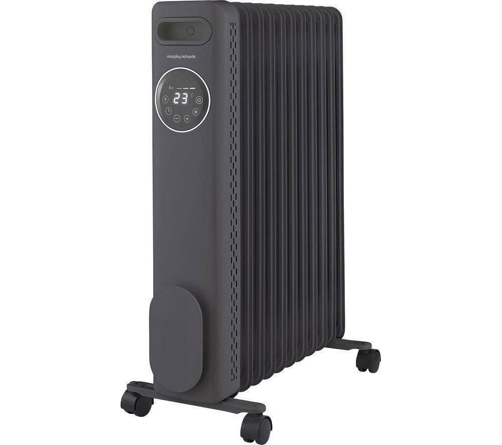 MORPHY RICHARDS HeatFlux 2.5kw Portable Oil-Filled Radiator - Grey, Silver/Grey - Image 1