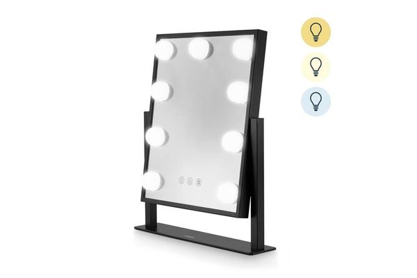 CARMEN Reflect Series Hollywood 9 Bulb Vanity Mirror - Black, Black - Thumbnail 2