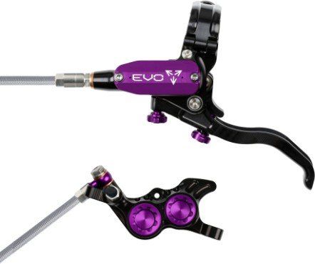 Hope Tech 4 EVO GR4 Hydraulic Disc Brake - Black / PurpleRear Left HandBraided - Image 1
