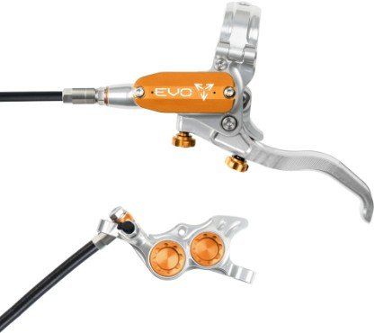 Hope Tech 4 EVO TR4 Hydraulic Disc Brake - Silver / OrangeRear Left HandStandard - Image 1