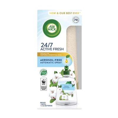 Air Wick Fresh Cotton 24/7 Active Fresh Kit Aerosol Free Lasts Up To 70 days 228ml - 3230098