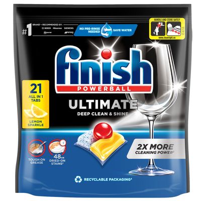 Finish Ultimate All In One Dishwasher Tablets Lemon - 21 Tabs