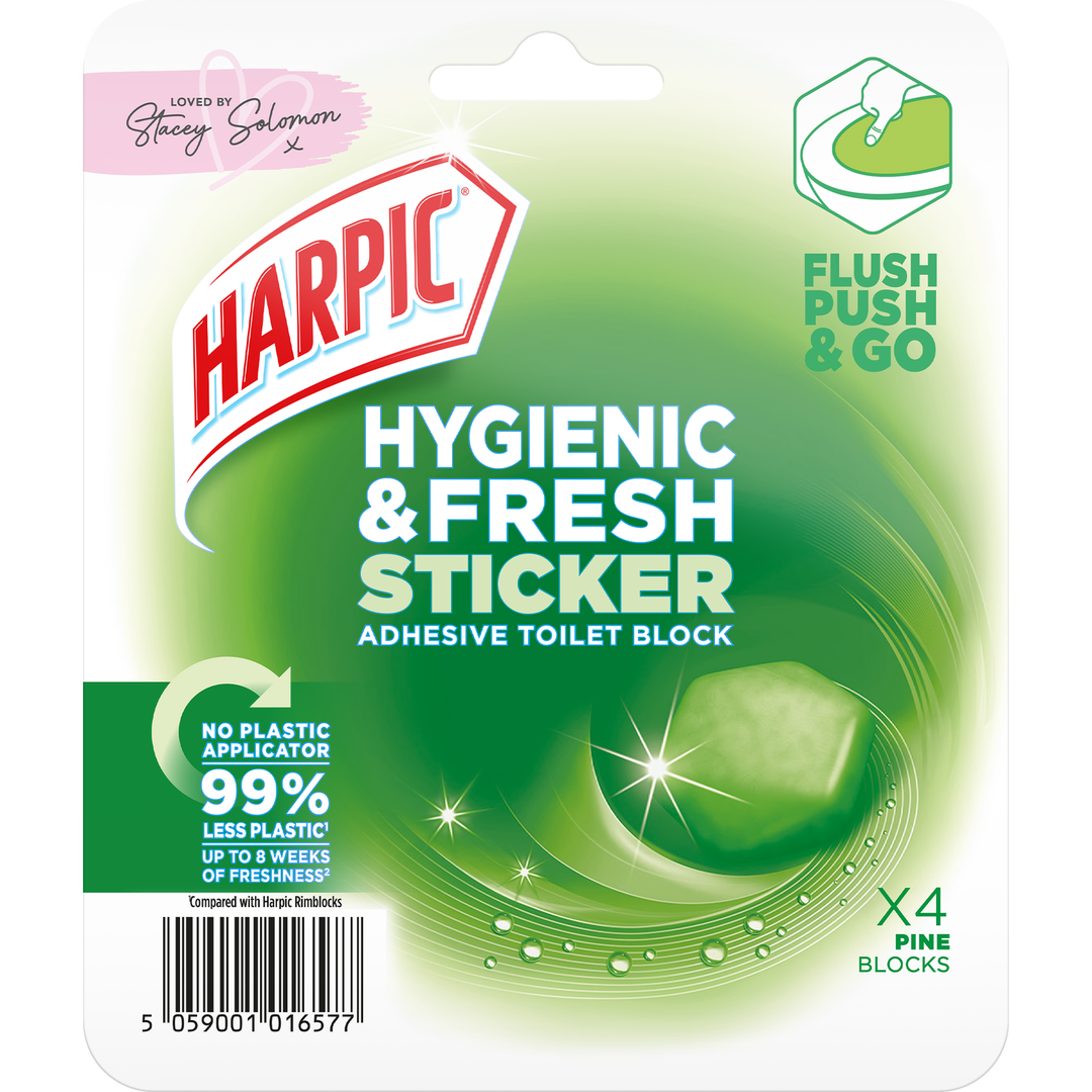 Harpic Sticker Adhesive Toilet Block - Pine - Image 1