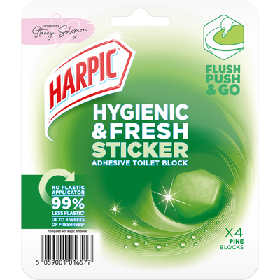 Harpic Sticker Adhesive Toilet Block - Pine