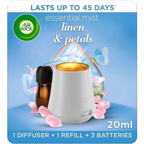 Air Wick Linen & Petals Essential Mist Kit Lasts for up to 45 days 20ml - 3278184 - Image 1
