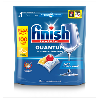 Finish Quantum All in One Dishwasher Tablets - 100 - Thumbnail 2