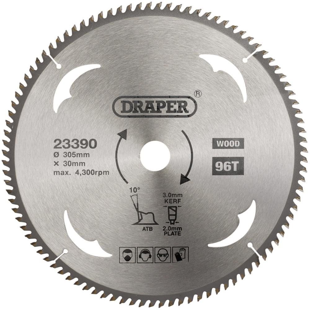 Draper TCT Circular Saw Blade for Wood, 305 x 30mm, 96T - Image 1
