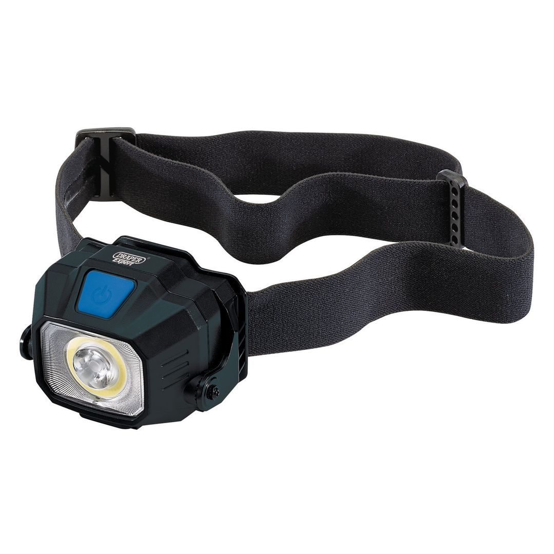 Draper Expert 65689 Cob/Smd Led Wireless/Usb Rechargeable Head Torch 6W 400 Lumens Usb-C Cable Supplied each 1 - Image 1