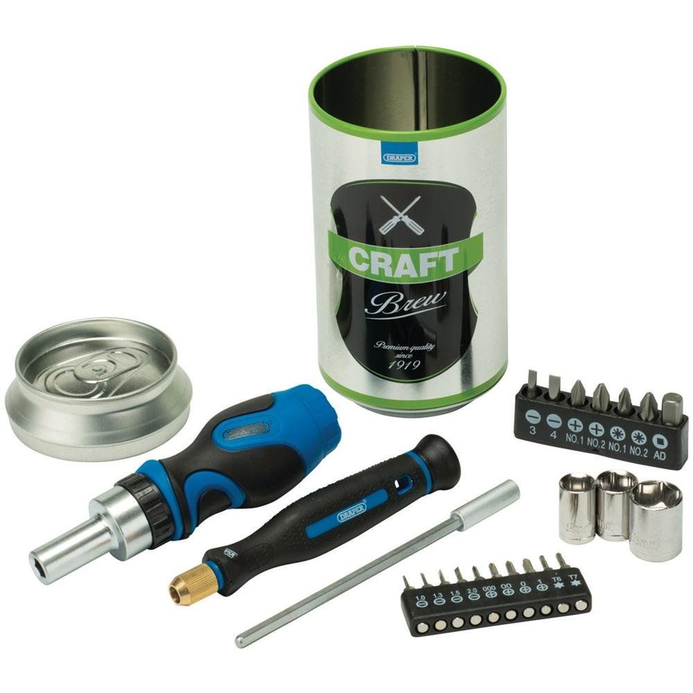 Draper 04775 Stubby Ratchet Screwdriver And Bit Set Special Edition - Craft Brew (23 Piece) per set 1 - Image 1