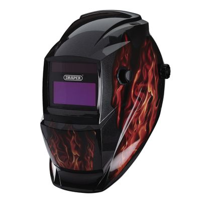 Draper 02513 Auto-Darkening Welding Helmet Red Flames each 1