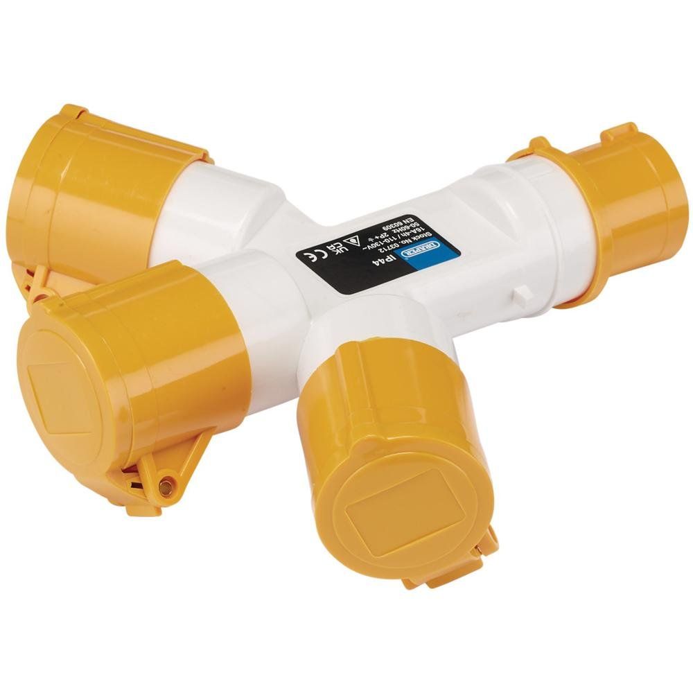 Draper 03712 110V 3-Way Splitter 16A each 1 - Image 1
