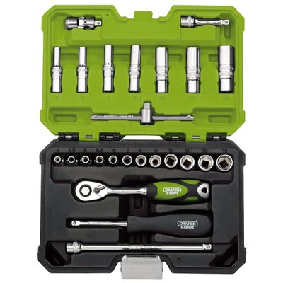 Draper Expert 04463 Metric Socket Set 1/4in Sq. Dr. Green (25 Piece) each 1