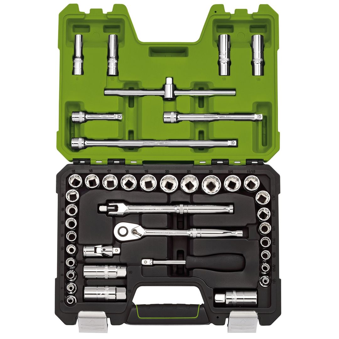 Draper Expert 04464 Mm/Af Combined Socket Set 3/8in Sq. Dr. Green (41 Piece) each 1 - Image 1