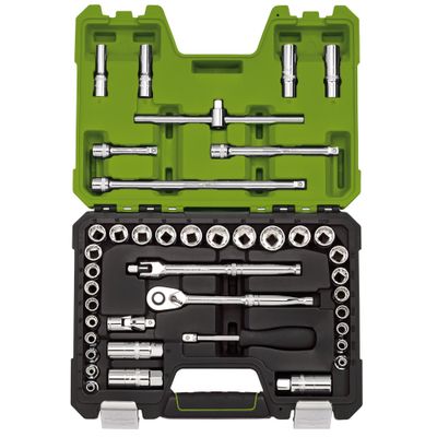 Draper Expert 04464 Mm/Af Combined Socket Set 3/8in Sq. Dr. Green (41 Piece) each 1
