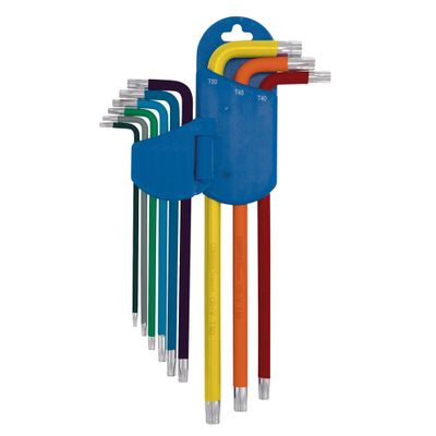 Draper Expert 04926 Tx-Star® Metric Extra-Long Arm Key Set Colour Coded (9 Piece) 1