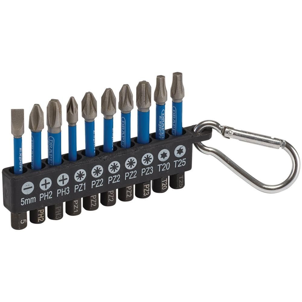 Draper Expert 10 Piece Keyring Impact Screwdriver Bit Set - Image 1