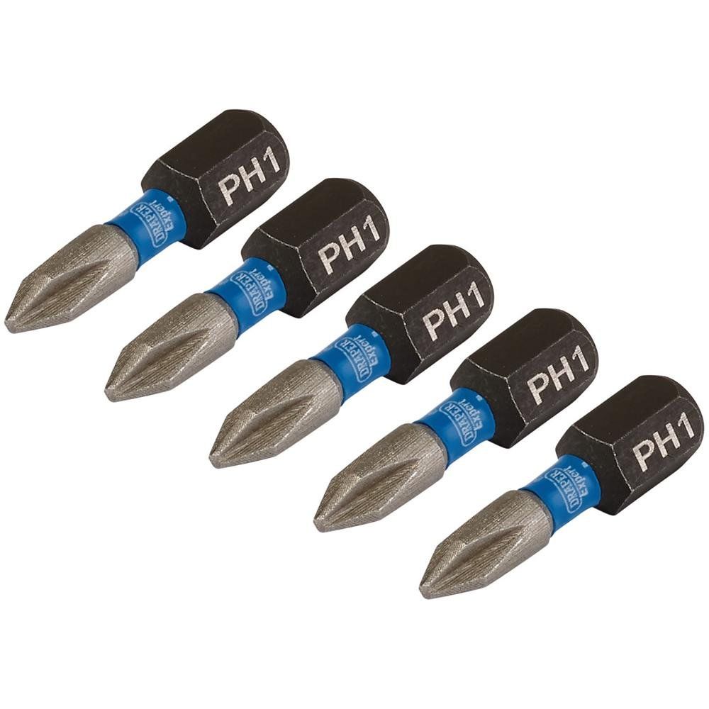 Draper Expert Impact Phillips Screwdriver Bits PH1 25mm Pack of 5 - Image 1