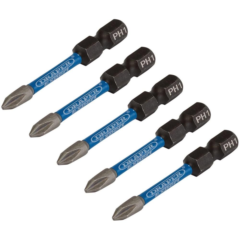 Draper Expert Impact Phillips Screwdriver Bits PH1 50mm Pack of 5 - Image 1