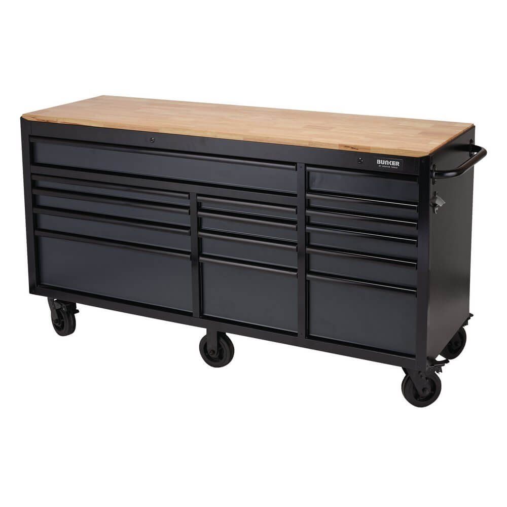 BUNKER Workbench Roller Tool Cabinet, 15 Drawer, 72", Grey - Image 1