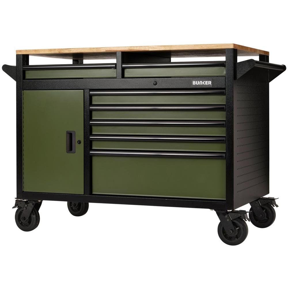 Bunker 08269 ® Multi-Functional Workbench Roller Tool Cabinet 14 Drawer 48in Green each 1 - Image 1