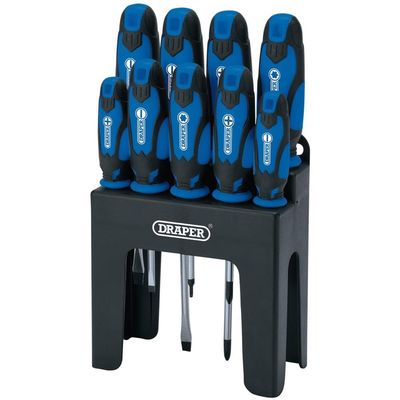 Draper 15960 Soft Grip Screwdriver Set Blue (9 Piece) each 1