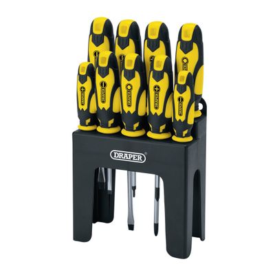 Draper 16728 Soft Grip Screwdriver Set Yellow (9 Piece) each 1
