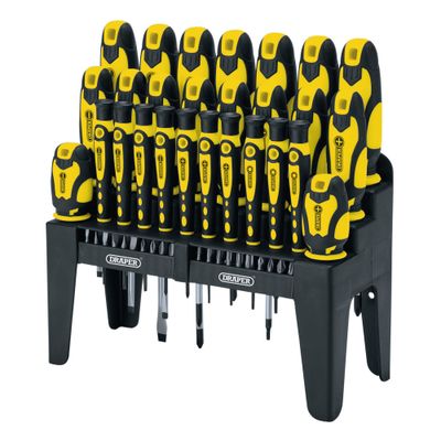 Draper 16824 Soft Grip Screwdriver And Bit Set Yellow (47 Piece) each 1