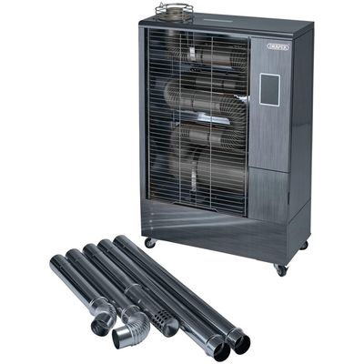 Draper 18037 230V Far Infrared Diesel Heater With Flue Kit 40 000 Btu/11.6Kw each 1