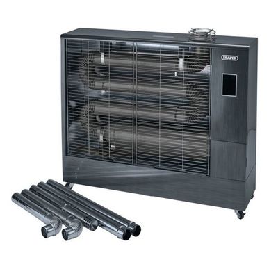 Draper 230V Far Infrared Diesel Heater with Flue Kit, 67,500 BTU/19.8kW