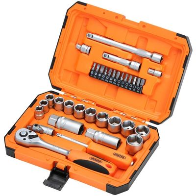 Draper 22110 Hi-Torq® 6 Point Socket Set 1/4in And 3/8in (34 Piece) each 35