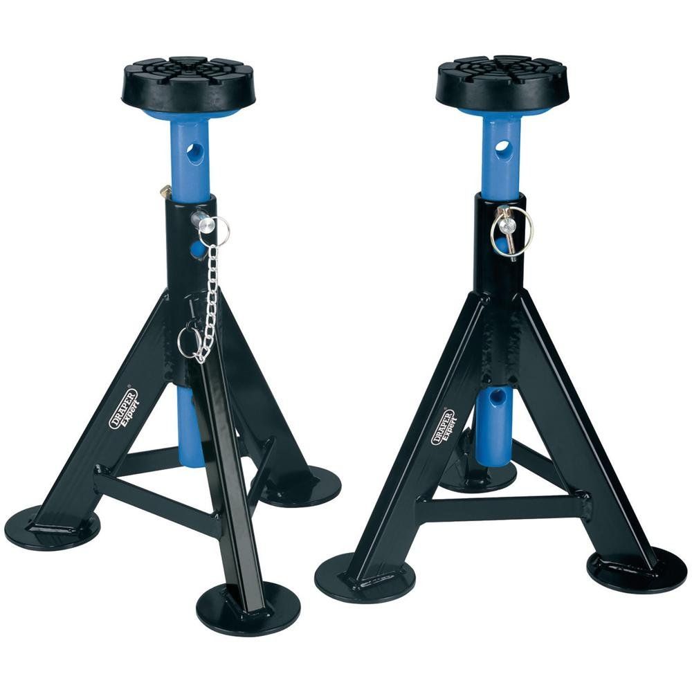 Draper Expert Axle Stands 3 Tonne Black & Blue - Image 1