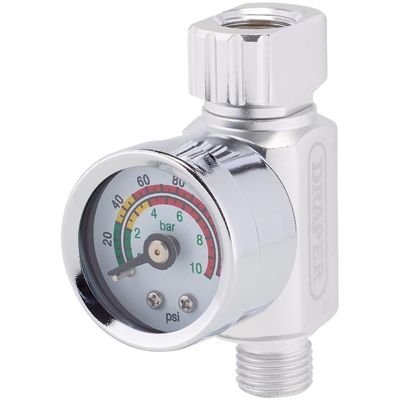 Draper 1/4in Bsp On-Gun Air Regulator And Gauge 140Psi each 1 28377