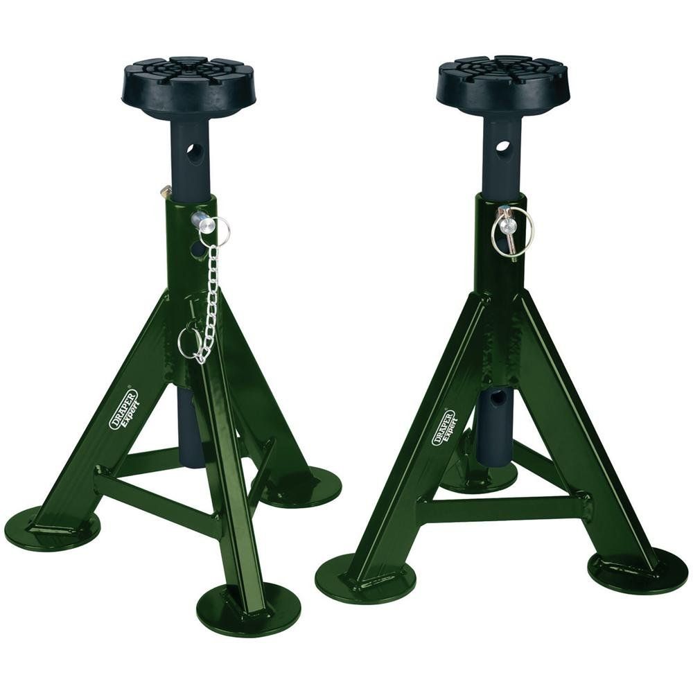 Draper Expert Axle Stands 3 Tonne Green - Image 1