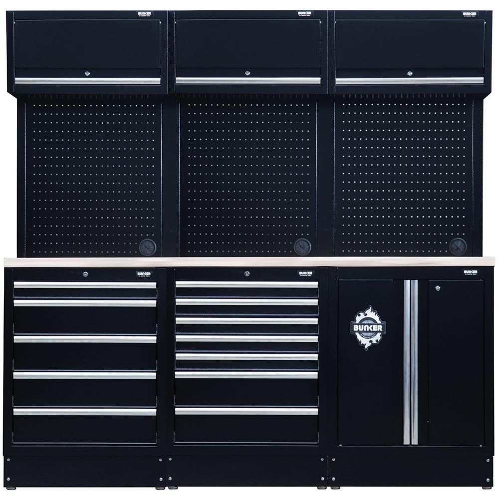 BUNKER Modular Storage Combo with Stainless Steel Worktop (14 Piece) - Image 1