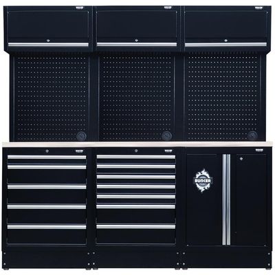 BUNKER Modular Storage Combo with Stainless Steel Worktop (14 Piece)
