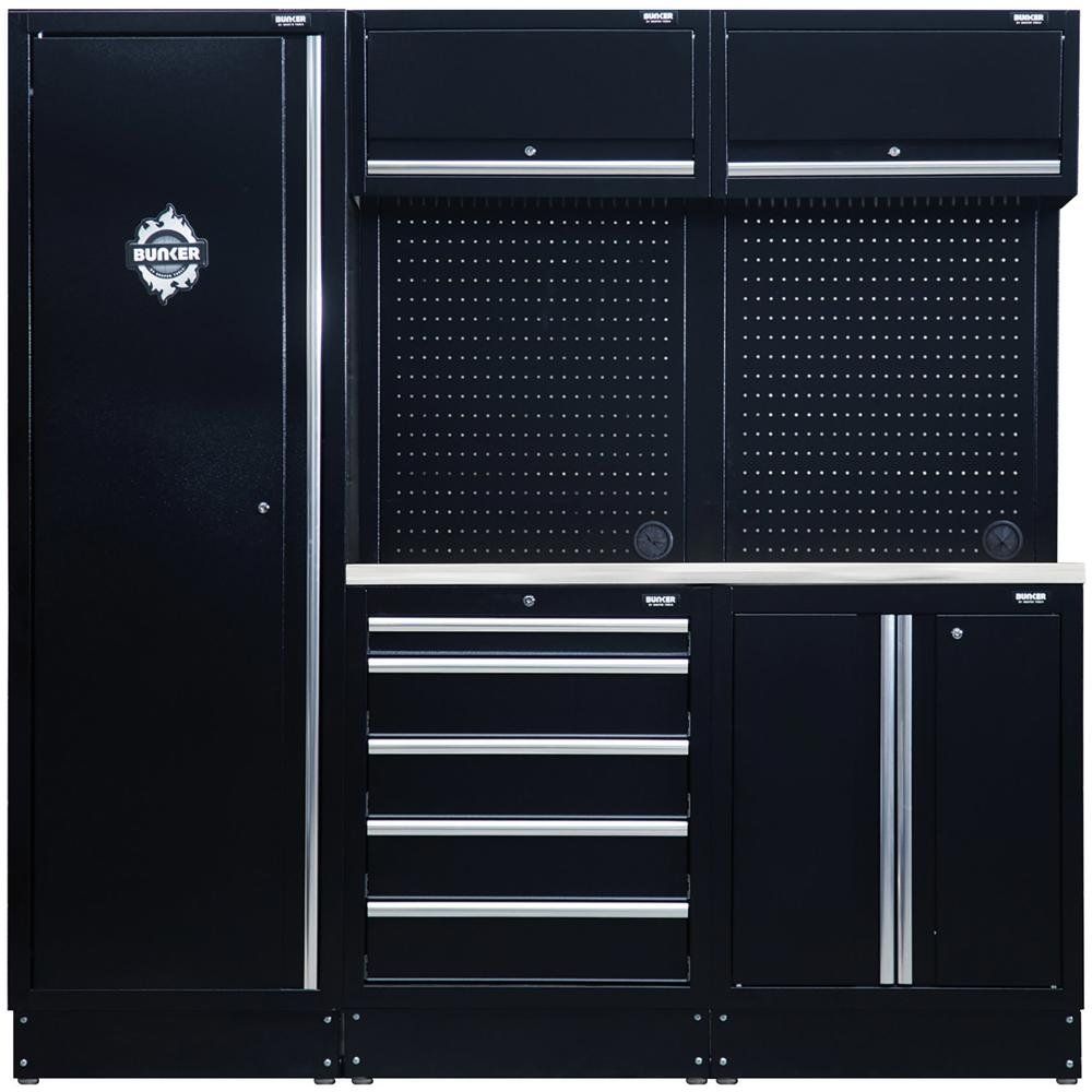 BUNKER Modular Storage Combo with Stainless Steel Worktop (11 Piece) - Image 1