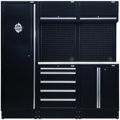 BUNKER Modular Storage Combo with Stainless Steel Worktop (11 Piece)