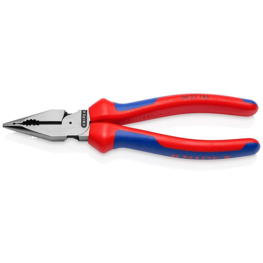 Draper Knipex 08 22 185 Sb Needle-Nose Combination Pliers With Multi-Component Grips Black Atramentized 185Mm each 1 13179 - Image 1