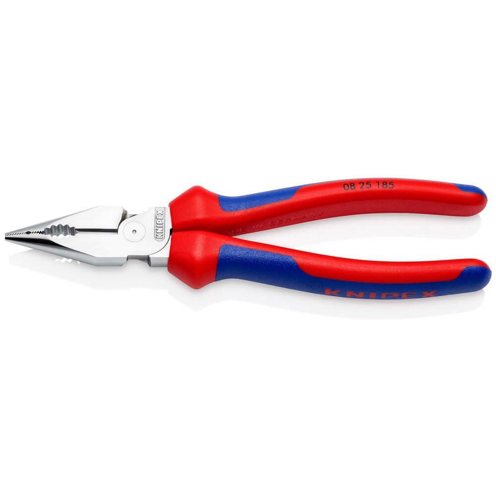 Draper Knipex 08 25 185 Sb Needle-Nose Combination Pliers With Multi-Component Grips Chrome-Plated 185Mm each 1 13181 - Image 1