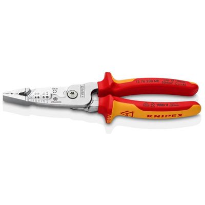 Knipex Knipex 13 76 200 ME 200mm VDE Wire Stripper with multi-component grips chrome plated