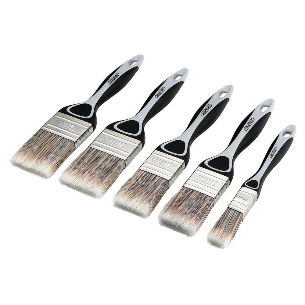 Draper Draper 20618 5 Piece Soft Grip Flat Paint Brush Set - Image 1