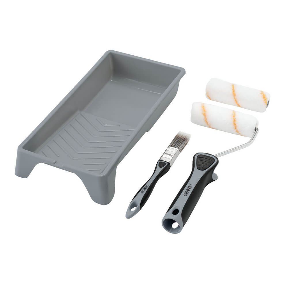 Draper Draper 20796 5 Piece 4" Paint Roller & Brush Set with Soft Grip - Image 1