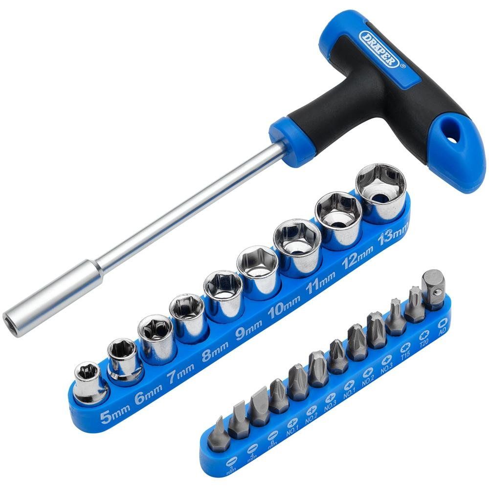 Draper 22 Piece T Handle Screwdriver and Socket Set - Image 1