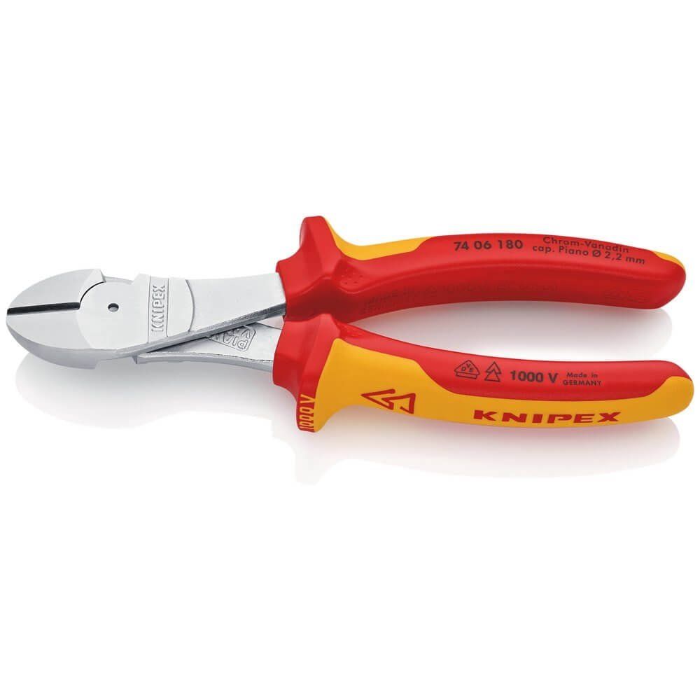 Knipex Knipex 74 06 180 SB 180mm VDE Insulated High Leverage Diagonal Cutter - Image 1