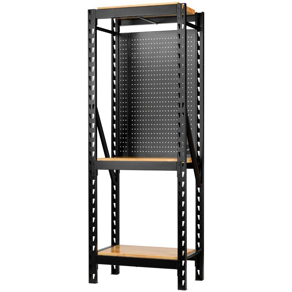 Bunker 17 Piece Modular 3 Tier Hardwood Shelf Racking Unit Black - Image 1