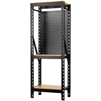 Bunker 17 Piece Modular 3 Tier Hardwood Shelf Racking Unit Black