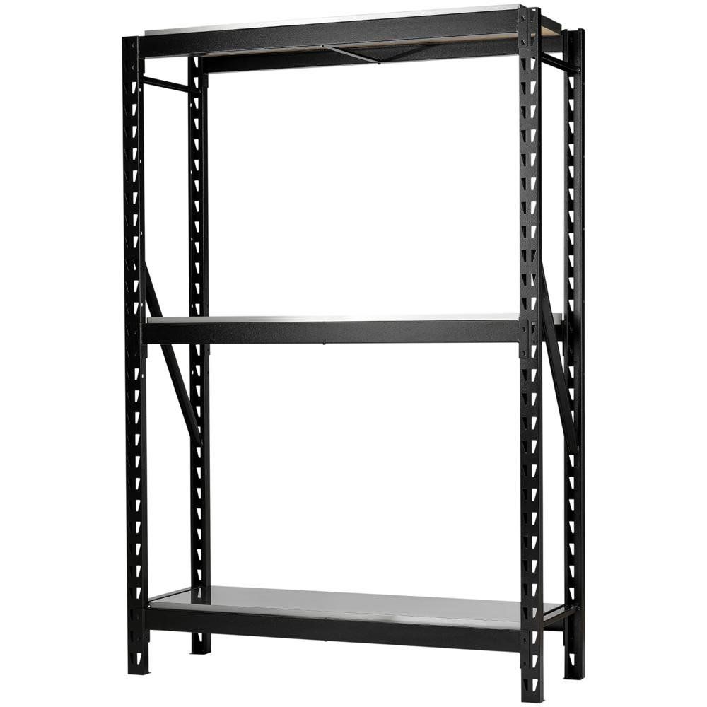 Bunker 14 Piece Modular 3 Tier Stainless Steel Shelf Racking Unit Black - Image 1