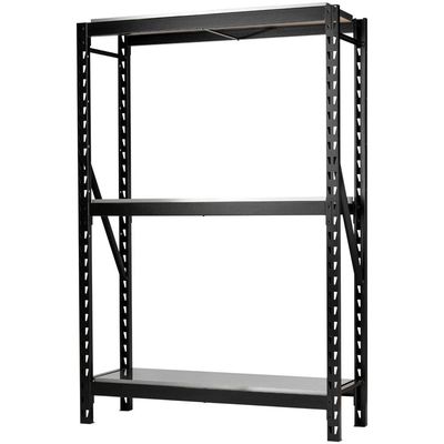 Bunker 14 Piece Modular 3 Tier Stainless Steel Shelf Racking Unit Black