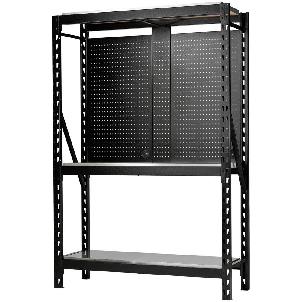 Bunker 17 Piece Modular 3 Tier Stainless Steel Shelf Racking Unit Black - Image 1